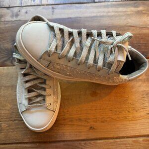 P448 John Reversible White Sequin Glitter Sneaker Shoe EU 37